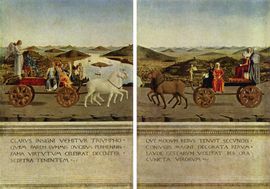 Триумф. Герцог и герцогиня на триумфальных колесницах, оборотная сторона, галерея Уффици, Флоренция.