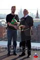Александр Пушной и Игорь Угольников. На премьере фильма «Облачно... 2: Месть ГМО» в Москве