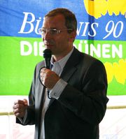 Фолькер Бек на предвыборной кампании в Фрейбурге 2005