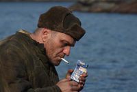 Алексанр Балуев на съёмках фильма «Одна война»