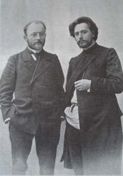  Писатели Леонид Андреев (справа) и Викентий Вересаев.