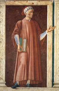Данте на фреске 1450 г.(Галерея Уффици)