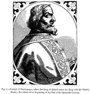 Portrait of Charlemagne, whom the Song of Roland names the "King with the Grizzly Beard"—Facsimile of an engraving from the end of the sixteenth century.