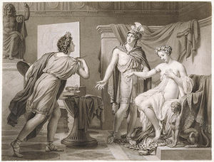 Александр уступает Кампаспу Апеллу. Картина фр. худож. Ланглуа (1819 г.)