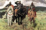 Существует мнение, что в картине В. Васнецова «Три богатыря» Ильёй-Муромцем изображён Александр III