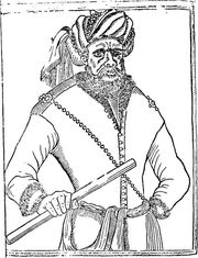 Стенька Разин. Гравюра, приложенная к гамбургской газете 1670 г.