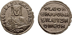Монета Льва VI с изображением императора