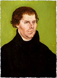 Мартин Лютер. Портрет работы Лукаса Кранаха Старшего 1526.
