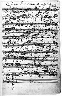 Соната для скрипки соль минор (BWV 1001), рукопись Баха