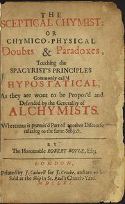 Титульная страница «Skeptical Chemist» (1662 года издания)