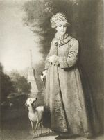 Екатерина II на прогулке в Царскосельском парке (на фоне Чесменской колонны). (худ. В. Л. Боровиковский. 1794 г.)