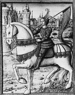 Жанна д’Арк на коне. Манускрипт XV века