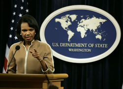 Кондолиза Райс на специальном брифинге о мирном процессе на Ближнем Востоке. Государственный департамент США. 21 июля 2006 года.
