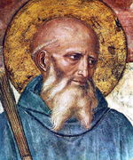 Св. Бенедикт Нурсийский, фрагмент фрески монастыря Св. Марка, Флоренция