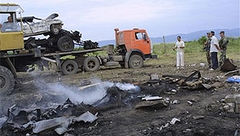 Место взрыва Шамиля Басаева (10 июня 2006)