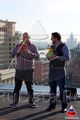 Коуди Камерон и Крис Пирн. На премьере фильма «Облачно... 2: Месть ГМО» в Москве