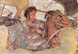 Александр Македонский на фрагменте древнеримской мозаики из Помпей, копия с древнегреческой картины 