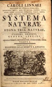 Титульный лист книги «Systema Naturae»
