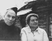 Борис Пастернак и Ольга Ивинская. Конец 1950-х.