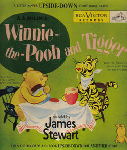 «Винни-Пух и Тигра». Обложка грампластинки, около 1940. Изображения близки к классическим иллюстрациям Шепарда