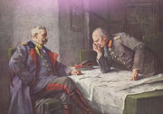 Гинденбург (слева) и Эрих Людендорф в штабе во время Первой мировой войны
