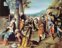 Поклонение волхвов младенцу Иисусу (Корреджо, Антонио Аллегри)