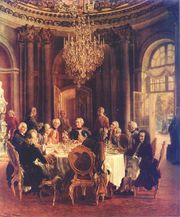 Философы за столом короля Фридриха II. Работа А. Менцеля