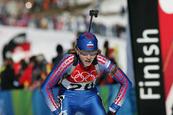 Альбина Ахатова на Олимпиаде в Турине