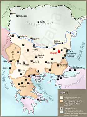 Расширение территории Болгарии в период правления Симеона Великого