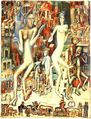 Мужчина и женщина, 1912-1913. Акварель,тушь, перо, кисть на бумаге. Русский музей. 31x23.3 см.