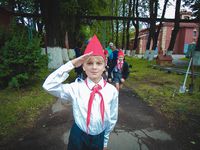 В роли пионера