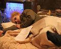 Мария Шалаева в перерыве между съемками