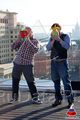 Коуди Камерон и Крис Пирн. На премьере фильма «Облачно... 2: Месть ГМО» в Москве