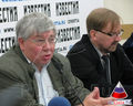 Кирилл Разлогов и Пётр Шепотинник. Пресс-конференция к открытию 32 ММКФ