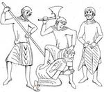 Пруссы убивают Св. Адальберта. Средневековая миниатюра