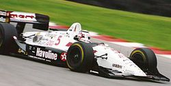 Nigel Mansell driving in the American CART racing series in 1993