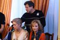 Мария Шукшина, Ольга Прокофьева и Борис Грачевский на съемках фильма «Крыша» 
