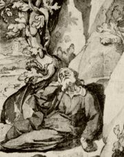 Босколи, Андреа. Спящий у потока Хорафа пророк Илия (фрагмент). нач. XVII в. , Лилль, Дворец изящных искусств.