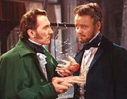 Питер Кашинг и Роберт Уркхарт в фильме «Проклятие Франкенштейна» (1957)